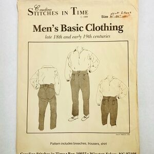 Carolina Stitches in Time Men's  Clothing Pattern revolutionary war reenactment